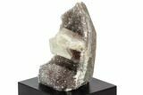 Amethyst Crystals With Calcite On Wood Base - Uruguay #101461-3